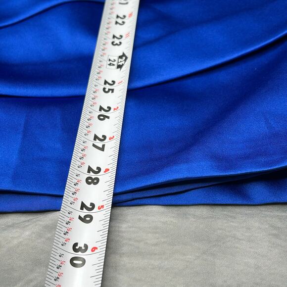 David's Bridal Dress Women 6 Mini Strapless Royal Blue Body Con Wedding Formal - Picture 7 of 8